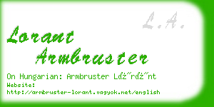 lorant armbruster business card